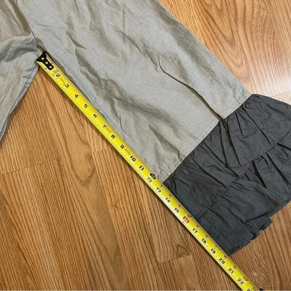 NWT Persnickety Grey Colorblock Big Ruffle Pants Girls sz 8 - Picture 8 of 9